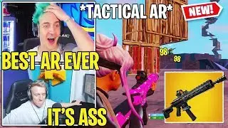 Tfue & Streamers FIRST TIME Using *NEW* Fortnite TACTICAL ASSAULT RIFLE!! (Best AR)