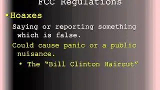 FCC Regulations/Station Rules