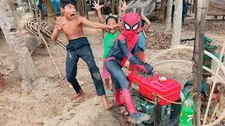 Funny Style Spider-Man Started New J.D Chalo Machine.Spider-man salo machine Start challenge.