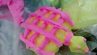Frog art | candy floss | cotton candy| #choclate #rangoli 