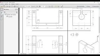 Representaci&oacute;n de un isom&eacute;trico circular en plano horizontal, vertical y sus vistas - 4
