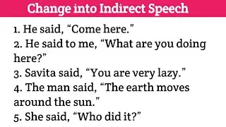 Direct and indirect speech exercise solution / All types of sentences | Change into Indirect Speech 
