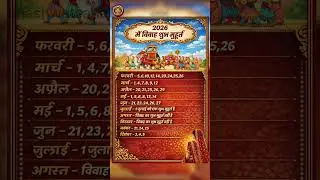2026 के विवाह के शुभ मुहूर्त 🥳 #2026 #विवाह #vivah #vivahmuhurat #subhvivah #shadiseason #wedding