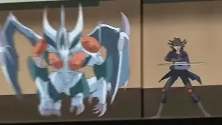 Yugioh Yusei attacks with Debris Dragon