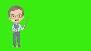 ANIMATED MALE TEACHER TALKING LONG DURATION Part 1 GREEN SCREEN