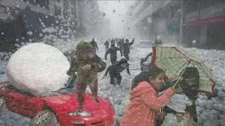Paris Hailstorm | Thunder Storm With Hail Hit Paris Of France | France Hail Storm | Hail Storm 2025