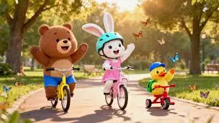 Cute Animal Friends Riding Bikes at the Park | Toddle Videos