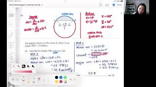 olevel 2020 EMP2 Q6b arc length and sector