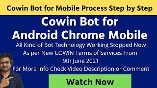 Cowin Bot for Android Mobile Chrome Extension Automatic Booking Script App Vaccination