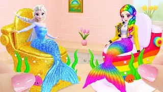 Enjoyable Making Miniature Rainbow vs Golden Fondant Mermaid Princess Cake 🥇🌈 Tiny Joy Bakes