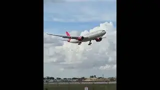 Virginia Atlantic airbusa330 neo smooth landing