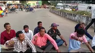 Contract workers protest for pending salaries