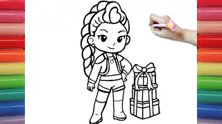 How to Draw and Color KPOP DEMON HUNTERS Rumi Star 🎁✨ | Cute Gift Coloring