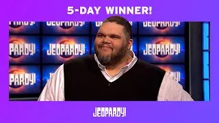 Ryan Long Becomes a 5-Game Champion | JEOPARDY!
