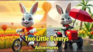 Two Little Bunnies Different Trips Adventures | Fun Travel Nursery Rhymes for Kids | Learning Songs