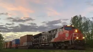 CN 3205 & CN 3150 passing through Udney, ON