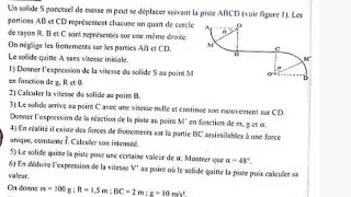 Mouvement du centre d'inertie : [Exercice Corrigé Type Bac] #Vitesse, Hauteur, force de frottement#