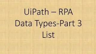 List in UiPath
