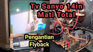 Tv sanyo jadul 14in ganti flyback 
