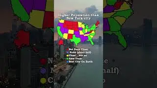 Higher Population Than New York City#map #usa #states #geography #unitedstates #geographythroughmaps