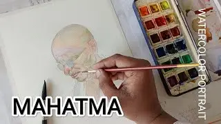 🇮🇳MAHATMA GANDHI DRAWING 🖌️ |WATERCOLOR |SKETCH |🇮🇳