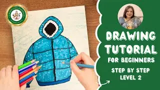 Winter Jacket Drawing for Kids | Easy Winter Clothes Drawing | Step by Step