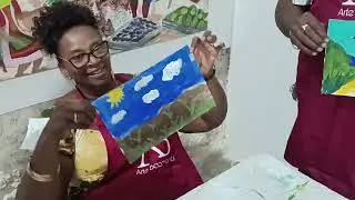 Speed Painting for our Christmas Party at Arte Bacchanal