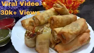 स्प्रिंग रोल्स | market style spring rolls 😋 homemade sheet #recipe #partysnacks #springrolls