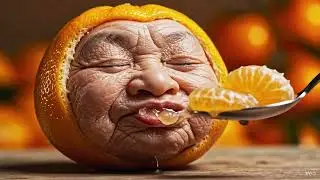 This Mandarin Is Watching You ASMR 🍊👀 Strangely Relaxing ✨ Fruit eating Fruit AI