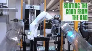 Vici Vision - MTL 500 Ergon: Robot cell for measuring plastic bottles