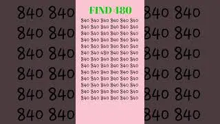 Eye speed test:Find 480 in 5 seconds #iq #ytshort #shorts #trending