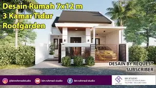 Desain rumah di Lahan 7x12 m dengan 3 Kamar Tidur dan Rooftop/Roofgarden