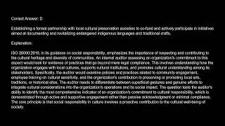 ISO 26000 2010   Guidance on Social Responsibility Internal Auditor Free Practice Test video