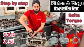 How to Install Piston Rings & Torque Rod Bolts on Toyota 2AR Engine