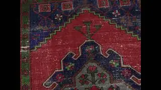 Adalettin - Red Turkish Vintage Runner Rug (4x12)