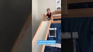 Make playing inside fun with a bunk bed with slide. #bedroomfurniture #kidsbed #sickday