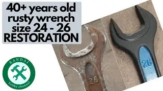 40+ years old rusty wrench size 24 - 26 - restoration
