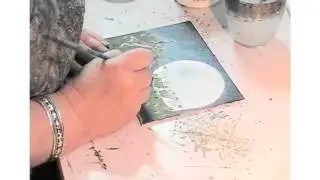 Artist at work in the Studio | Liz Shewan painting hares 'Boxing for Gold'