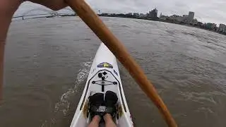 Towboat wake surfing, Mississippi River at Memphis, 16 May 2020
