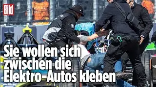 V&ouml;lliger Irrsinn! Klima-Chaoten crashen Formel-E-Rennen