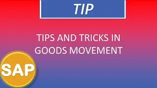Tips and Tricks in Goods Movement