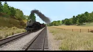 A lap around the layout with a B&O Q3 Mikado in Trainz Railroad Simulator 22
