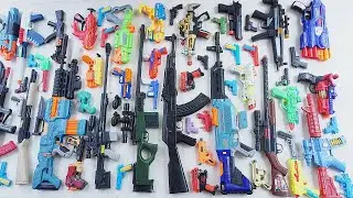 Collecting 7 Sniper Rifles AK47 Gun Machine Gun Multi Barrel Nerf Gun