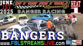 Bangers. Heat 1 Race. Dan Hunt Memorial Meet. Stansted Raceway. Full Contact Banger Racing. 01/06/25
