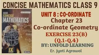 ICSE CLASS 9 || CONCISE MATHEMATICS || 2025-26 || 23. Coordinate Geometry || Ex 23(B)  #icsemaths