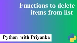 18. List Functions to delete items from list