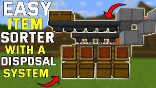 EASY Item Sorter With A Disposal System in Minecraft Bedrock 1.21+ (Bedrock,Mcpe,Ps4,Xbox)
