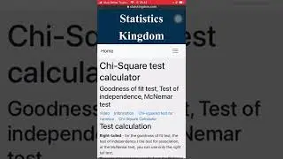 Test of independence - chi - squared test เเอป Statskingdom