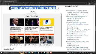 Crypto News App Using HTML, CSS and JavaScript with Source Code