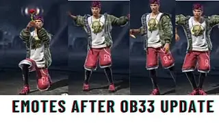 Freefire new emotes changed after ob33 update 🧡❤